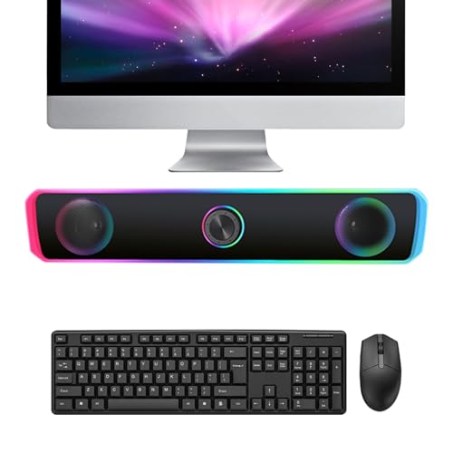 Speaker, Portable Wired Audio Device, ABS Tabletop Compact Sound System with Clear Output,12.6x2.4x2.1in, Wide Compatibility, 3.5mm Plug, Ideal for Home Entertainment Office Work Travel Use