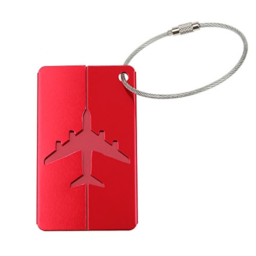 Preisvergleich Produktbild Aluminiumlegierung Reisegepäckanhänger Koffer Identität Kofferanhänger Namensschild - Rot
