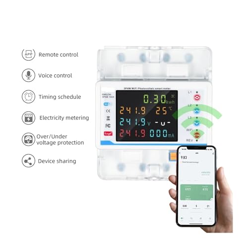 Disjoncteur triphasé multifonctionnel connecté Tuya 4 fils 100A