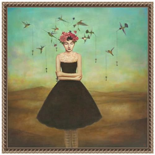 Amanti Art Framed Canvas Wall Art 16x16 Fair Trade Frame of Mind by Duy Huynh, Framed Wall Art Canvas, Abstract Artwork, Traditional Decor, Small Poster Painting for Living Room, Bedroom, Bathroom,