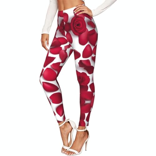 Pantalones de entrenamiento con rosas rojas para senderismo al aire libre