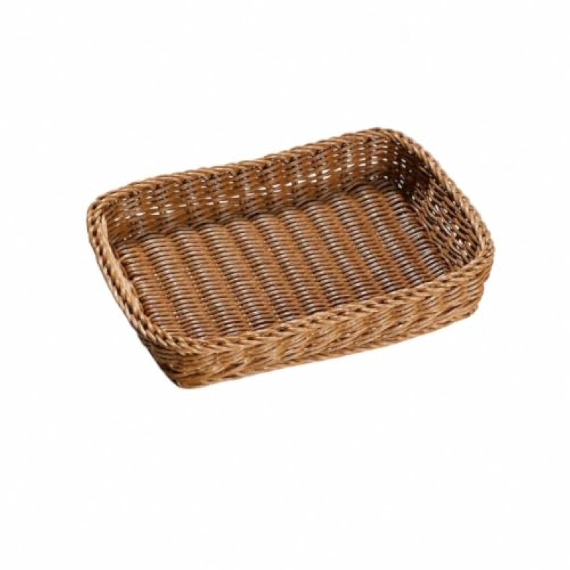 Rectangular Wicker Serving Basket, Rattan Snack Display