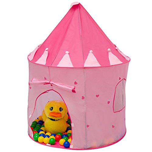 LittleTom Speeltent voor meisjes, 200 ballen, ballenbad, 100 x 100 x 135 cm, roze - Afbeelding 3