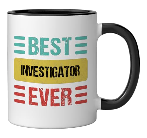 Taza de cerámica Investigator color negro y blanco miniatura 2