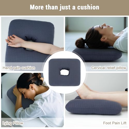 Donut Pillow for Bed Sores Tailbone Pain Relief Cushion, Cotton Butt Donut Cushion Breathable for Hemorrhoid, Pregnancy, Prostate and Surgery, Sitting Pressure Relief for Home, Office, Car