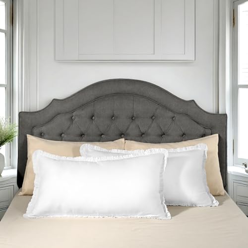 THE WHIMSICAL CORNER White Cotton Ruffle Pillow Protectors Throw Sham Covers with Hidden Zipper 20x36 Set of 2 Soft Pillowcases for Bed, Sofa, Couch, Living Room, Farmhouse, Gifts for Spring, Summer by THE WHIMSICAL CORNER - Used condition - Image 8