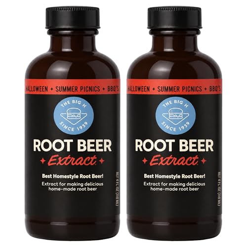 Hires Big H Root Beer Extract, Root Beer Soda and Dessert Syrup, 4 Fl Oz (Pack of 2)