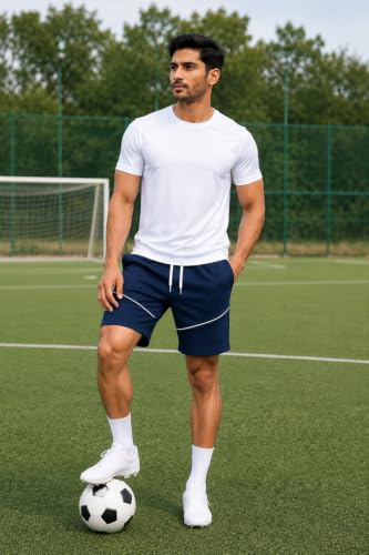 Image of Men's Sports Shorts with Drawstring | Quick Dry Casual Gym Running Shorts | Lightweight Athletic Training Shorts with Elastic Waist |