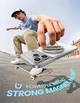 Lamicall Magnetic Phone Ring Holder - [Soft Silicone Loop] Vertical-Friendly Magnetic Phone Stand, Magnet Finger Ring Stand, Cellphone Grip for iPhone 17/16/15/14, Pro, Pro Max, Air, Titanium Color