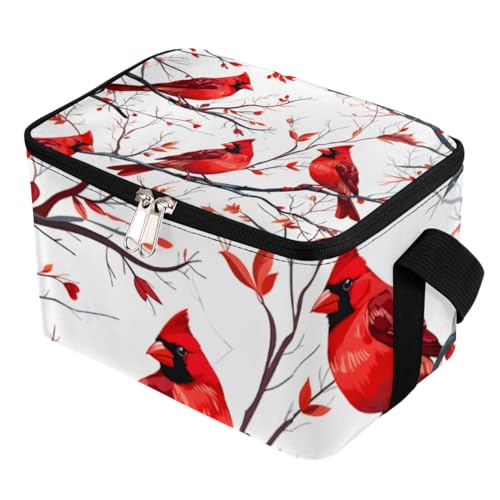 GzLeyigou Lunch Bags for Women Men 9 Cans,Bullfinch Bird Christmas Hot & Cold Food Delivery Bag Insulated Grocery Bag Insulated Lunch Box Cooler Bag for Office Work Picnic Beach
