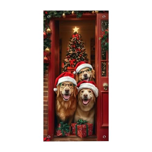 genérica para Puerta de Navidad – Gran Embalaje de Vacaciones 2D, Expositor de Entrada de Tela, diseño Impreso, decoración fácil de Instalar | Porche para el hogar, Le