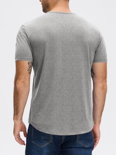 JEMLDL Mens T Shirts Short Sleeve Classic Basic T-Shirts Gym Workout Athletic Crew Neck Shirt Gray Big and Tall 4XL — view 2