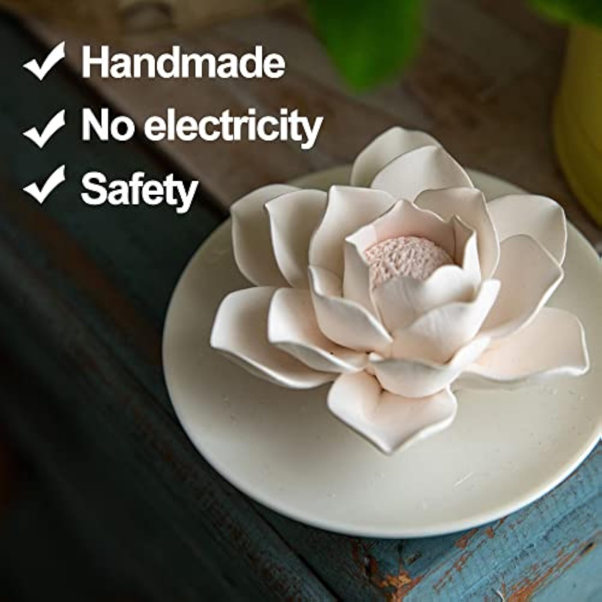 Essential Passive Flower Diffuser, Non-Electric Porcelain