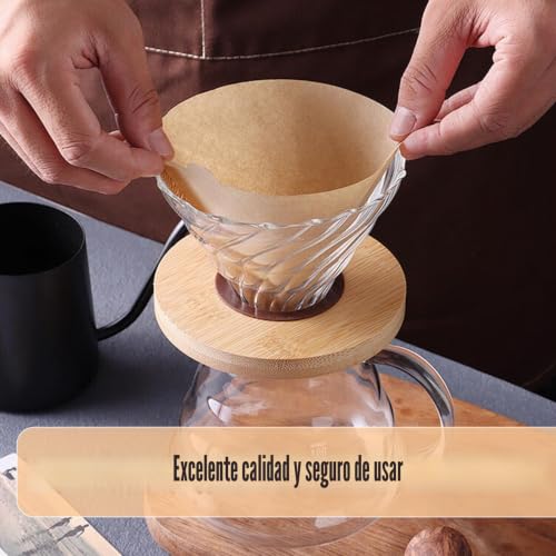 Miniatura 7 de 100 Pcs Filtros De Papel Número 2, Filtro De Café De Papel En Forma De Abanico Tamaño 02, Ppapel De Filtros De Café Sin Blanquear Para Cafeteras De Goteo Y Vertido 2-4 Tazas