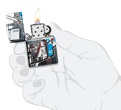 Encendedor de bolsillo Zippo color gris retro miniatura 5