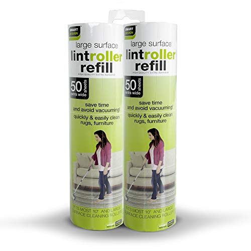 Smart Design Floor Lint Roller Refill - Easy-Peel Angled Sheet - 50 Adhesive Sheets - for Cleaning, Carpet, Car, Clothing, Pet Hair [2 Pack] (100 Sheets Total) - Thumbnail 5