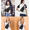 LAWALEISHE Sling Bag Chest Bag for Women Men,Anti Theft Crossbody Bags,Waterproof Shoulder Bags,One Strap Small Backpack Lightweight Small Rucksack for Sports Outdoor Travel (Black) #5