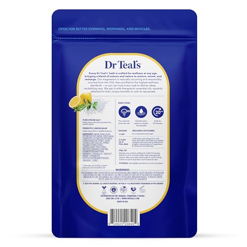 Dr Teal's Epsom Salt Magnesium Soak, Prebiotic Lemon Balm & Sage, 3 lbs - image 2