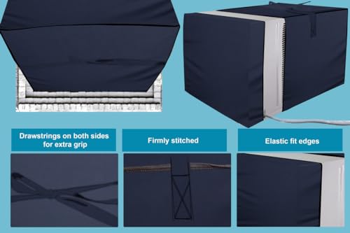 Image of Stylista Polyester Window ac Cover Suitable for O-General 1.5 Ton AXGB18BBAA-B, Blue Color Elastic fit Cover for Front and Rear of Window Ac