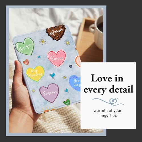 Image of CoBak Lightweight Stand Cute Case for 7 inch Kindle Paperwhite 12th Gen 2024 and Kindle Colorsoft with Right Hand Strap - Compatible with iPhone MagSafe, for Samsung /Anker Wireless Charging Pads