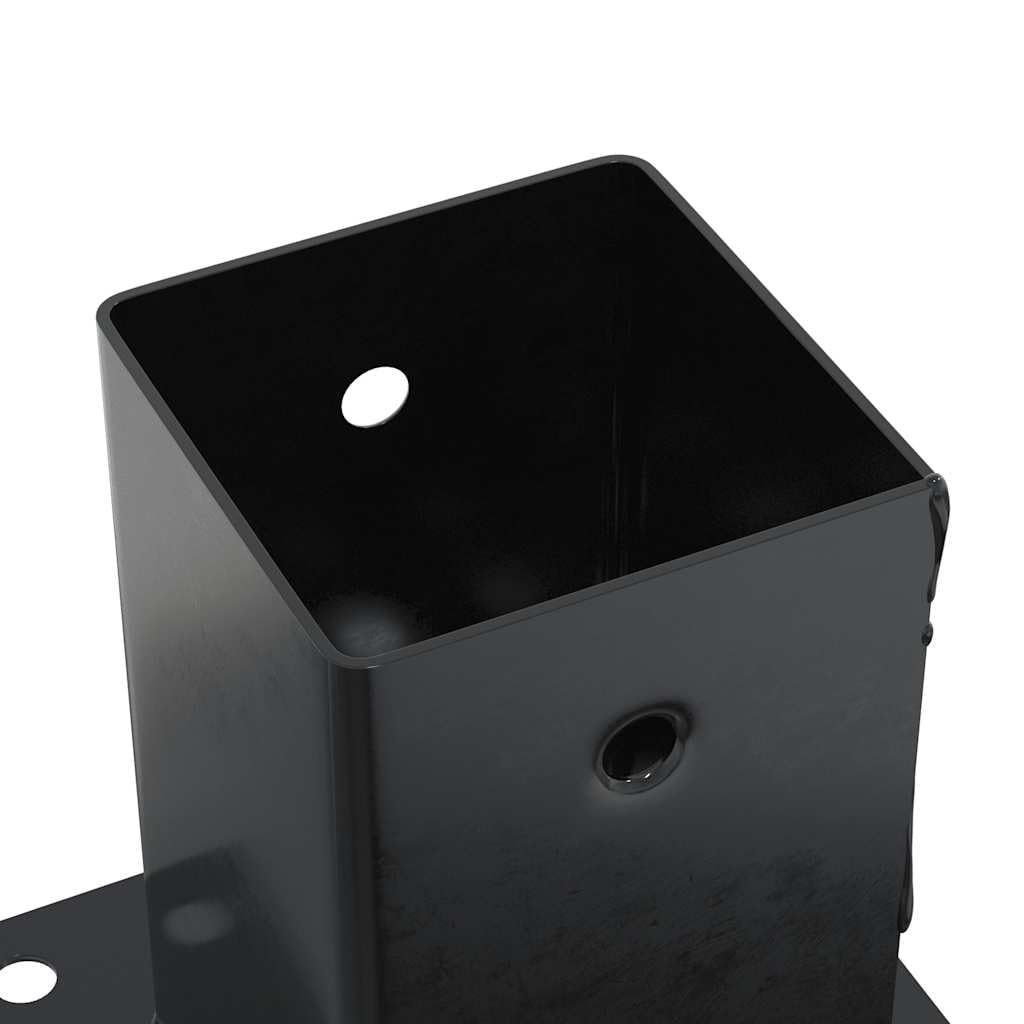 vidaXL Basi per Pali Quadrati 4 pz 91x91 mm Acciaio Verniciato Polvere, base di recinzione in cemento, base del palo della recinzione, supporto del palo in metallo