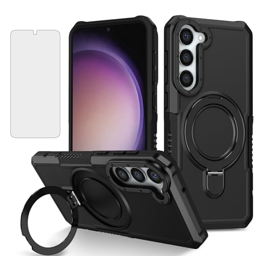 Coque antichoc Samsung S23 Plus béquille métal et vitre trempée protection 360 robuste