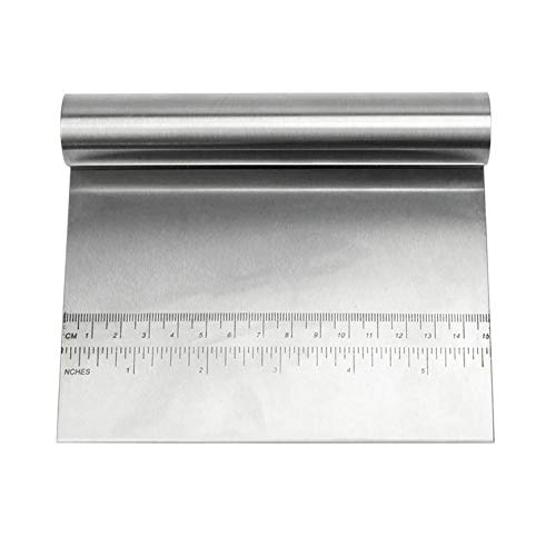 1pc Del Acero Inoxidable Y Plancha Raspador Chopper Tortas De Tallarines Pasta De La Pizza Raspador Cortador De Harina De Repostería Escala De Hornear Herramienta Multipropósito Utensilios De Cocina Cover