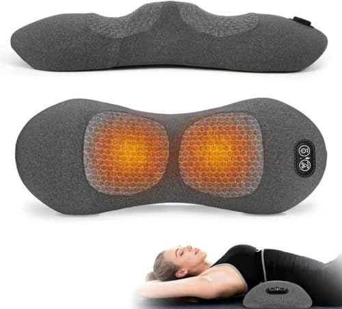 3 in 1 Wiederaufladbar Rückenmassagegerät Massagegerät Rücken mit Wärme Vibration & Traktion Nackenmassagegerät Rückenmassagegerät Unterer Rücken für Tiefengewebe Muskelentspannung Zuhause & Büro
