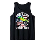 Monster Trucks Are My Jam Rugged USA Flag Stars
