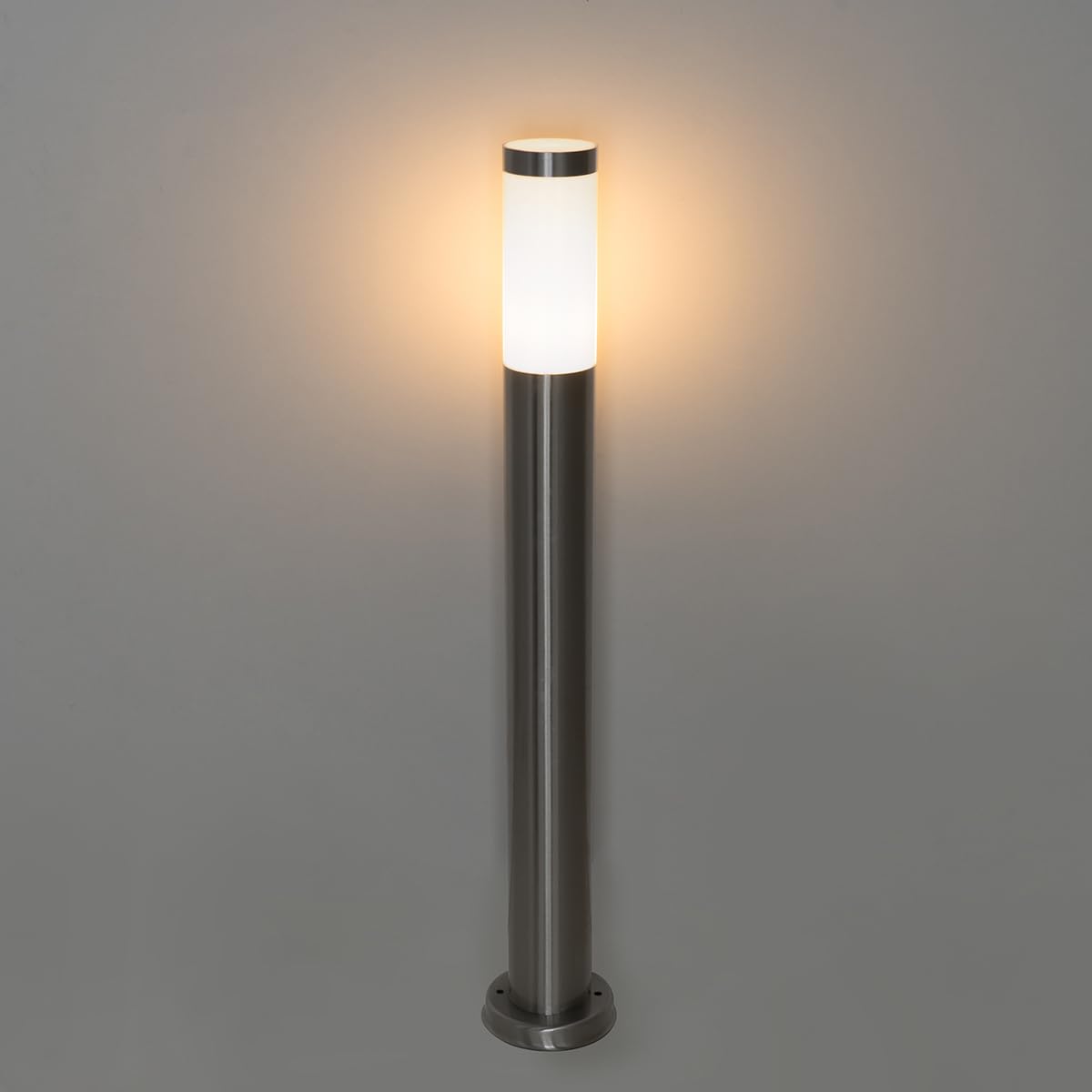 Qazqa Moderno Lámpara de poste moderna para exteriores de acero con opalino 80 cm IP44 - Rox Acero/Plástico Alargada Adecuado para LED Max. 1 x 20 Watt