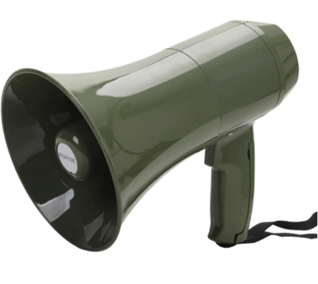 Megaphone Porte Voix Mégaphones Portables Bullhorn, Sirène Intégrée, Mégaphones À Main, Contrôle De Vol Réglable, Haut-Parleur Bullhorn Porte Voix Sirene Police