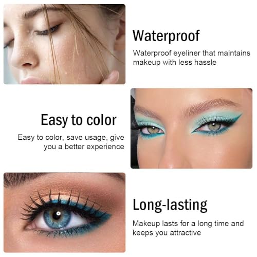 Set de 4 delineadores gel azul, verde, cielo y mar miniatura 6