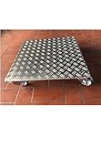 alu riffelblech 6mm  Pflanzenroller Quadrat bis 200kg Metall Blumenroller Untersetzer Indoor Outdoor Alu (3,5/5 Aluminium Riffelblech, 400x400mm)