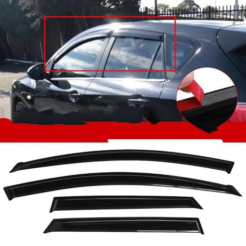 Déflecteurs de pour vent Mazda 3 BL Hatch 2009-2013 | Auvents teintés fenêtres de voiture - 6