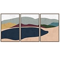 SIGNWIN 3 Piece Framed Canvas Wall Art Nordic Style Mountain Canvas Prints Home Artwork Decoration for Living Room,Bedroom - 16