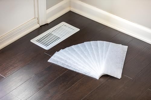Image of Duck Brand Air Vent Filters, Reduce Airborne Particles like Dust, Dander, Pollen and Trap Debris in your Ventilation System, Air Register Vent Filters for Home, 4 In. x 12 In., 12-Pack, White