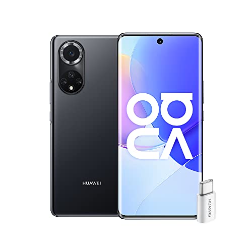 HUAWEI Nova 9 Smartphone, Cámara Ultra Vision de 50 MP, Pantalla OLED de 120 Hz, Batería de Larga Duración SuperCharge de 66W, 8GB + 128GB, EMUI 12, con Adaptador Ap52, Negro
