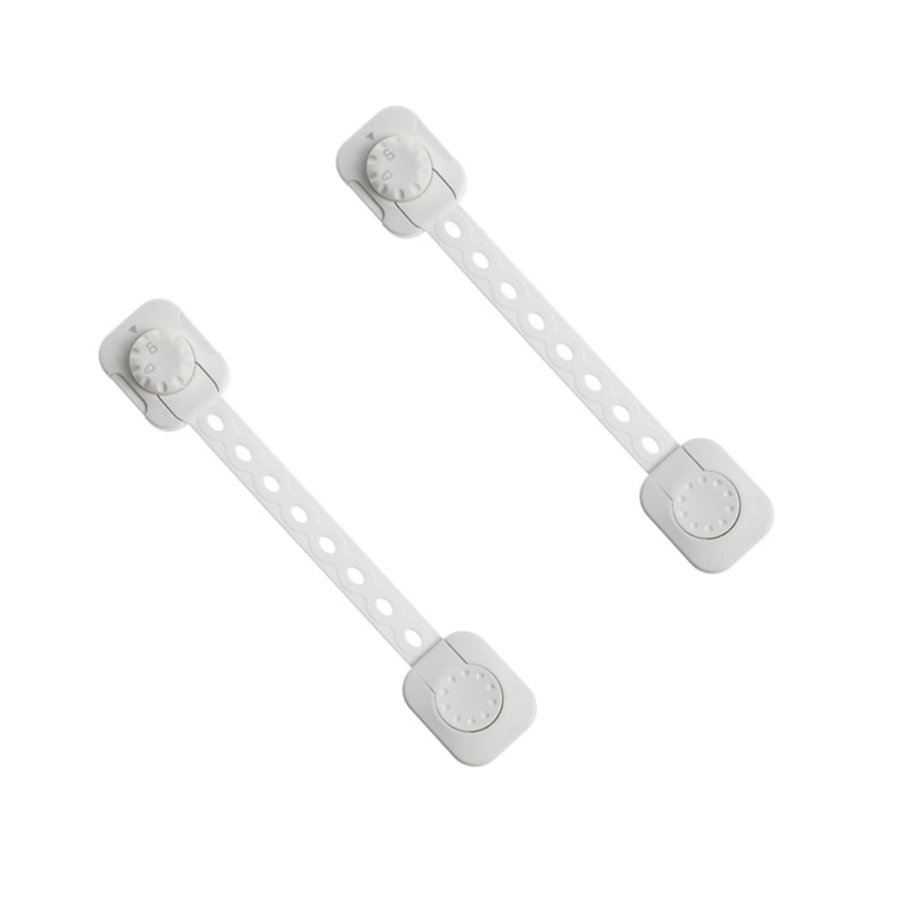 VICASKY 12pcs Pezzi Serratura di Sicurezza Regolabile Multiuso Sicurezza Bambini Per Armadi E Frigoriferi Bianco Morsetto Protezione Per Ragazzi Ragazze