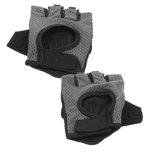 SUPVOX 1 Pair Half Finger Fitness Gloves Fingerless Gloves for Men Cycling Gear Bike Supplies Mountain Bike Accessories Cycling Accessories Sporting Goods Nylon Grey