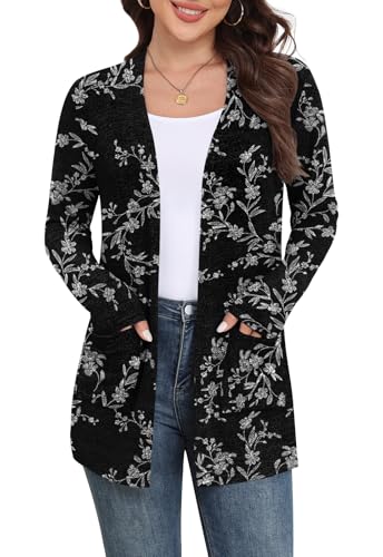 Image of Yincro Womens Lightweight Cardigan Long Sleeve Open Front Casual Sweater Cardigans with Pockets
