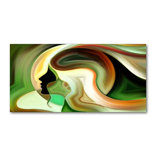 Tableau sur toile vert 100x50 cm art moderne et classique abstrait Tulup