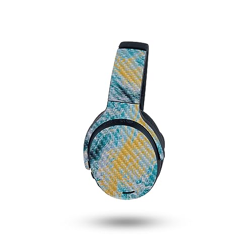 Image of MightySkins Carbon Fiber Skin Compatible with Skullcandy Crusher ANC 2 - Ocean Marble | Protective, Durable Textured Carbon Fiber Finish | Easy to Apply