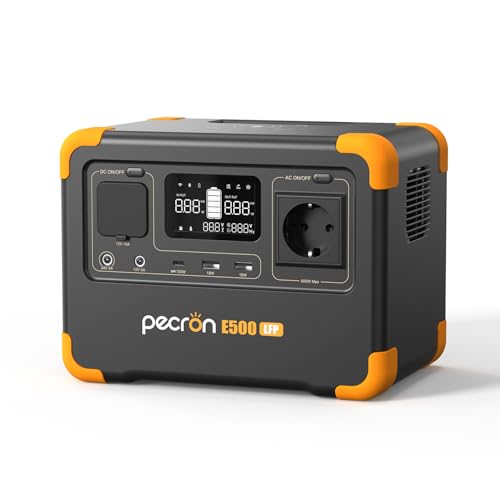 PECRON E500LFP Tragbare Powerstation, 600W/576Wh Solargenerator, LiFePO4-Batterie-Backup...