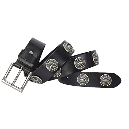 Ceinture en cuir de cow-boy accessoire mode western rétro clouté avec boucle fleurie