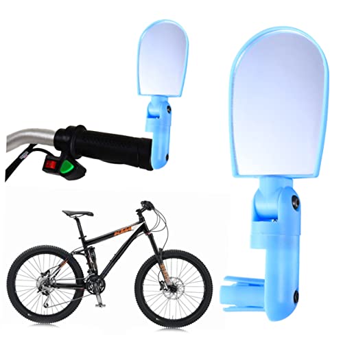 GRIRIW Adjustable Bike Rear View Mirror Super Resistant Wide Angle Lightweight Design for Handlebars Stylish Compact Bike Mirror for Safe Cycling Blue