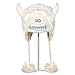 DeLux Yuki the Yeti Wool Pilot Hat with Ear Flaps,White,One Size(S)