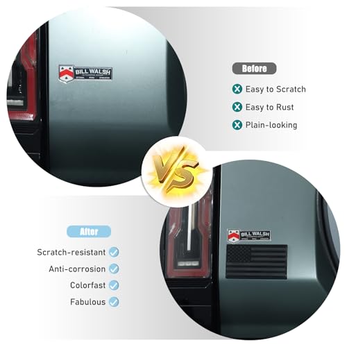 Image of Rear Tailgate Emblem Compatible with 2023 2024 2025 2026+ Hummer EV Accessories Model SUV Matte Black American Flag Back Tailgate Badge Logo USA Style 3D Badge Flag Decal
