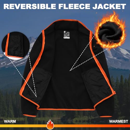 Boys Winter Fleece Jacket Warm Outerwear Lightweight Full Zip Jacket Polar Fleece Lined Hoodless Hoodie for Kids3