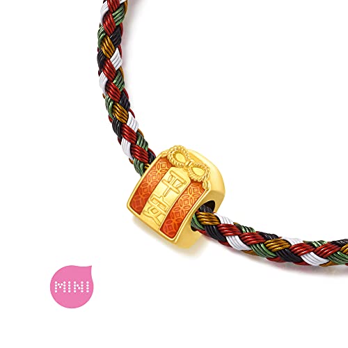 CHOW SANG SANG 999 24K Solid Gold Cultural Omamori Mini Charme Bracelet for Women 92668C3