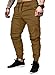 JMIERR Mens Fashion Cargo Pants - Casual Cotton Tapered Stretch Twill Chino Athletic Joggers Sweatpants Workout Trousers Travel Pants with Pockets for Men, US 38(XL), A Brown